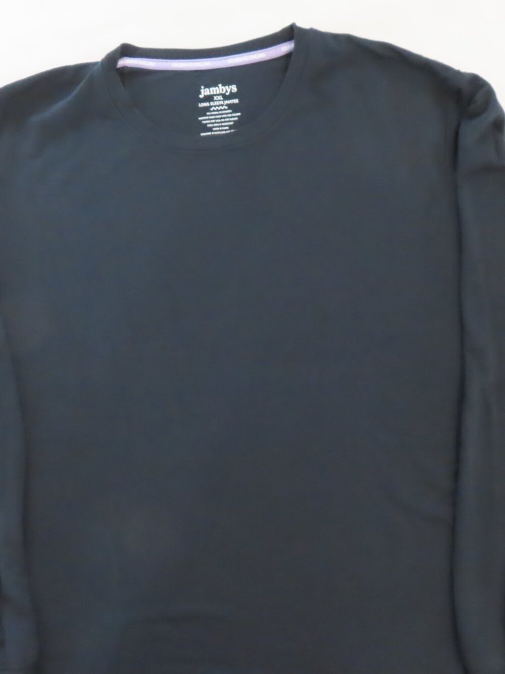 Jambys Long Sleeve Jamtee Black XXL Modal Soft Loungewear Comfy College Relax